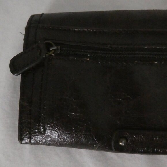 NINE WEST | Dark Brown Snap Button Wallet | ID Compartment | Card Slots | NWOT - Picture 3 of 11